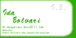 ida bolvari business card